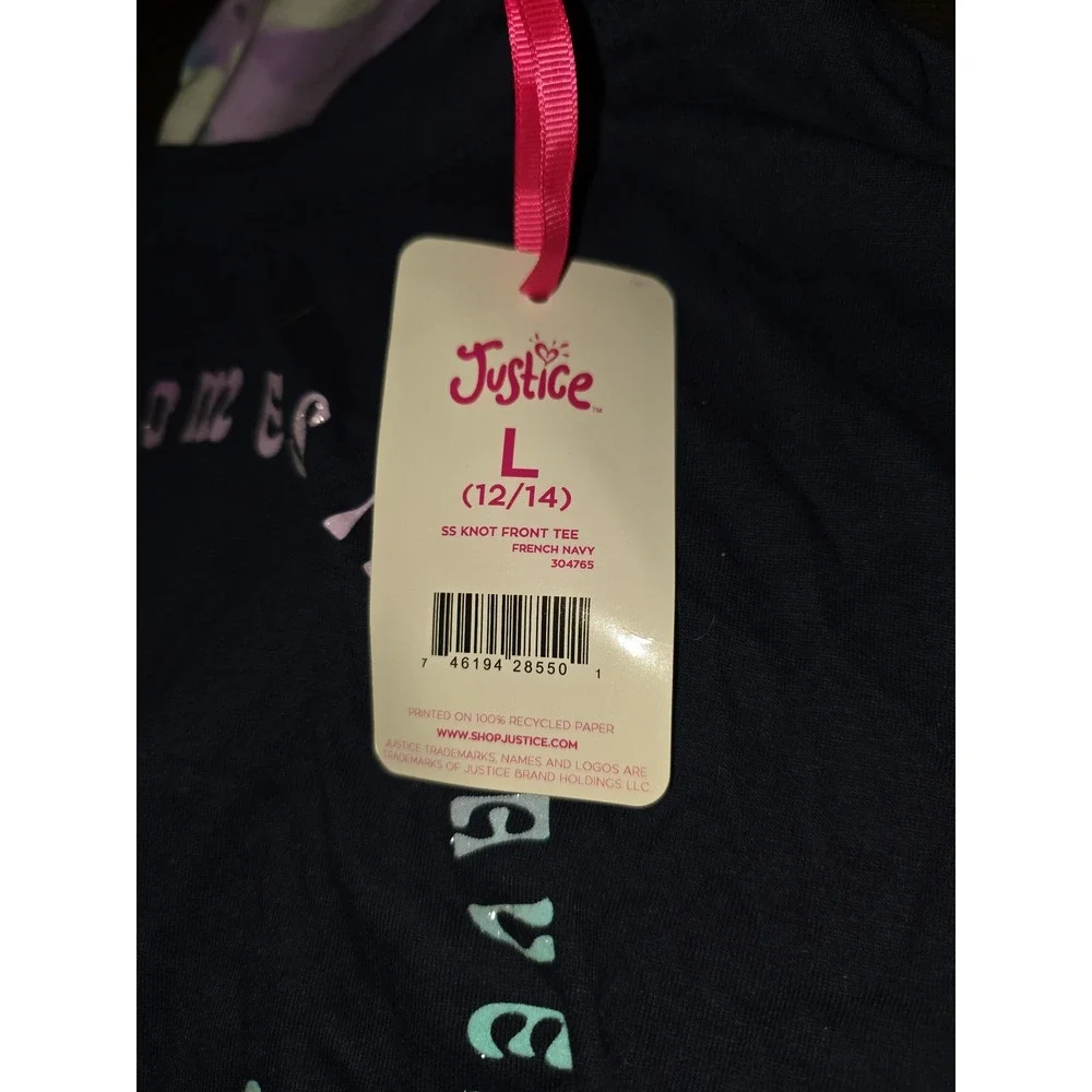 Justice happiness comes in waves dolphin top and tie dye leggings size 12 14 nwt
